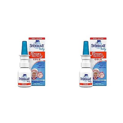 STÉRIMAR Baby Stop & Protect Cold - 100% Natural Sea Water Based Nasal Spray - 15ml Pump (Pack of 2)