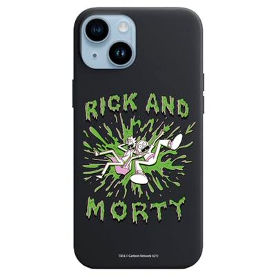 Personalaizer Rick & Morty Flexibele Beschermhoes voor iPhone 15 Plus, Zwart