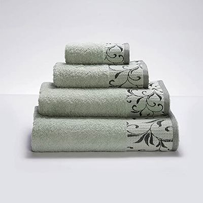 Sancarlos Marge-Toalla de Baño, Algodón 100%, Color Verde, Tamaño 100x150 cm