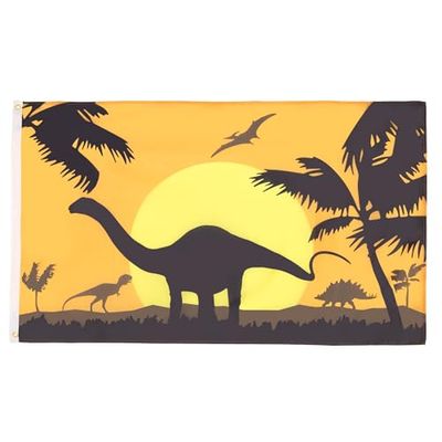 AZ FLAG - Bandera Siluetas De Dinosaurios - 150x90 cm - Bandera De Dinosauria 100% Poliéster con Ojales de Metal Integrados - 110g - Colores Vivos Y Resistente A La Decoloración