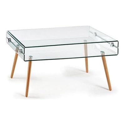 Mesa de Centro Cristal Madera (55 x 52 x 110 cm)