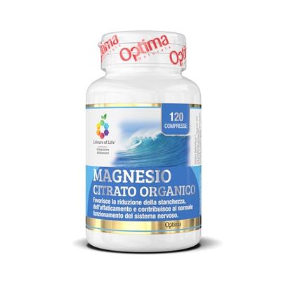 Colors of Life Citrate de magnésium biologique - Supplément de magnésium - Réduit la fatigue et l'épuisement - Sans gluten et végétalien, 120 comprimés