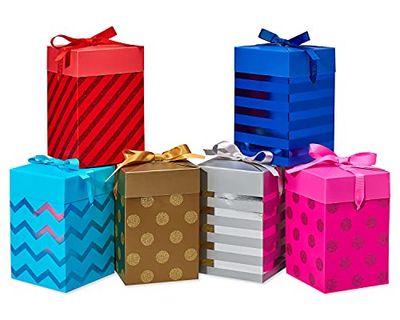 American Greetings Scatole regalo a pressione, multicolore, con disegni (6 scatole)