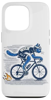 Road Bike Cat Design for Sporty Cycling Lovers Case for iPhone 13 Pro