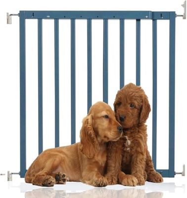 Bettacare Chunky Wooden Screw Fit Dog Gate, 63.5cm - 105.5cm, Azure Blue, Wooden Dog Gate Gate, Screw Fit Pet Stair Gate, Puppy Gate, Stylish and Practical Safety Barrier