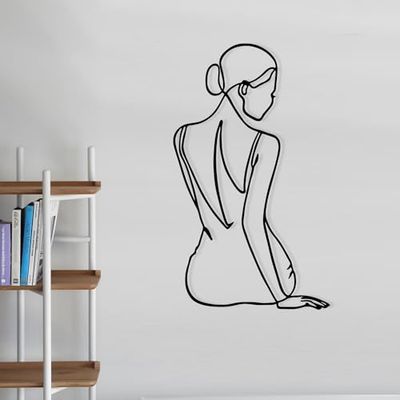Hanah Home Accesorio de pared de metal decorativo negro elegante, 38 x 65 cm, 100% metal, 1,2 mm de grosor, perfecto para decoración moderna del hogar y arte de pared único
