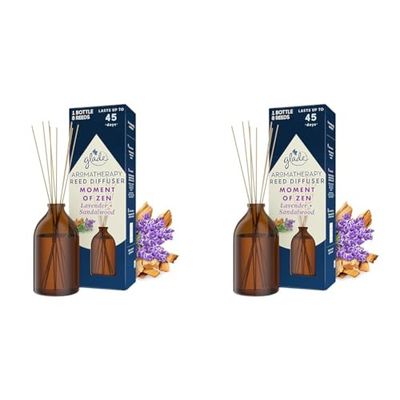 Glade Aromatherapy Reed Diffuser Moment of Zen, Lavender & Sandalwood, 80 ml (Pack of 2)