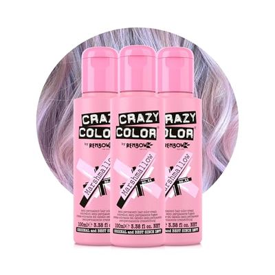 Crazy Color Metallic Marshmallow Semi-Permanent Trio Hair Dye. Highly Pigmented Dusty Pink Conditioning & Oil Nourishing Vegan Formula | No Bleach or Ammonia | 300ml