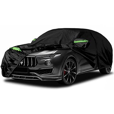 Housses de Voiture imperméables de Rechange pour Maserati Levante 2016-2024, 6 Couches, Toutes Saisons, avec Fermeture éclair et Bandes Coupe-Vent pour Protection Contre la Neige, la Pluie, la