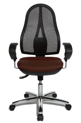 Topstar Bureaustoel Open Point SY Deluxe incl. in hoogte verstelbare armleuningen donkerbruin