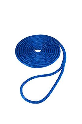 Attwood 11750-7 - Dock Line in polipropilene multifilamento intrecciato solido (MFP), 9,5 cm, lunghezza 4,5 m, estremità nude, blu