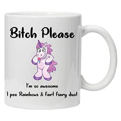 Acen Merchandise Bitch Please I'm a Unicorn – Divertente Tazza e Confezione Regalo – Perfetto per San Valentino, Pasqua, Estate, Natale, Compleanno