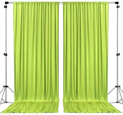 AK TRADING CO. 10ft x 10ft lichtgroene polyester achtergrond gordijnen panelen met roede zakken - huwelijksceremonie feest thuis raamdecoraties, 1,2 m x 25,5 m