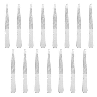 Lot de 15 limes à ongles en acier inoxydable double face pour manucure à la maison et au salon