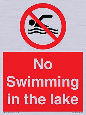 Cartello No Swimming in the Lake – 150 x 200 mm – A5P
