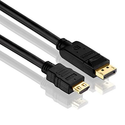 PureLink PI5100-100 Cavo adattatore DisplayPort a HDMI (Full HD 2K (1080p), Ethernet), DisplayPort maschio (20 pin) a HDMI-A maschio (19 pin), certificato, 10,0 m, nero
