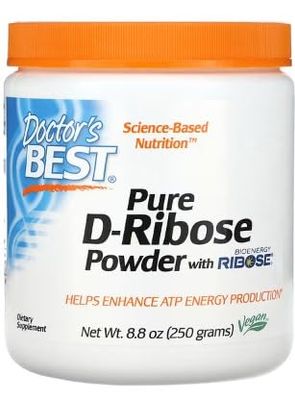 Doctor's Best D-Ribose en Poudre - 250g | Énergie Naturelle | Soutien Cardiovasculaire