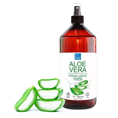 Aloe Vera Puro Spray Liquido Naturale. Idratante (Vitamina E), Antismagliature, Antietà, Doposole, Dopobarba, Pulizia Viso Pelle Grassa, Riparazione Pelle Secca, Cosmetici - 1000 ml 1 L