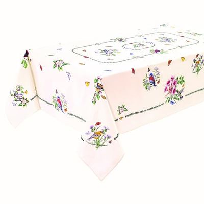 Avanti Botanic Birds tafelkleed, 60 bij 104-Inch, Ivoor