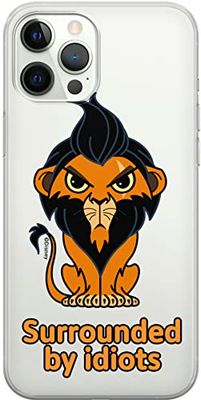 ERT GROUP mobiltelefonfodral för Iphone 12/12 PRO originalt och officiellt licensierat Disney mönster Scar 001 optimalt anpassad till formen på mobiltelefonen, gedeeltelijk transparant