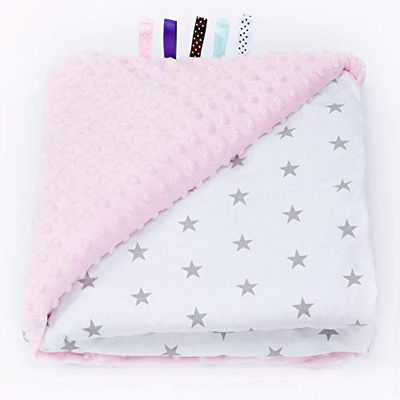 Sevira Kids Minky Knuffeldeken, voor baby en kinderen, ultra zacht, gemaakt in Europa, onderhoudsvriendelijk, cadeau voor de geboorte, roze