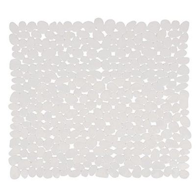 MSV Douchemat, badmat, douchemat, antibacterieel, antislip, met zuignappen, wit, ca. 53 x 53 cm