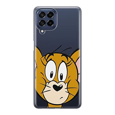 ERT GROUP mobiltelefonfodral för Samsung M53 5G originalt och officiellt licensierat Tom & Jerry mönster Jerry 002 optimalt anpassad till formen på mobiltelefonen, gedeeltelijk transparant