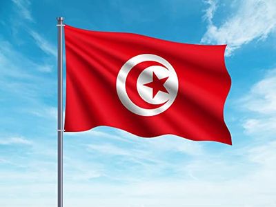 OEDIM Tunisiens flagga | 150x85cm | Förstärkt och med spins | Flagga med 2 metallöljetter och vattentät