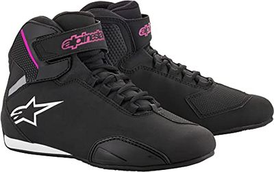 Alpinestars 25157191039-39 NC Chaussures Moto Homme, Noir/Fuchsia, 39 EU