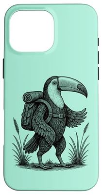 Hiking Toucan Backpacking Nature Tropical Jungle Bird Lover Case for iPhone 16 Pro Max