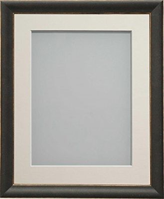 Frame Company Darcy Black Picture Photo Frames with Ivory Mount, 9x7 for 8x6 *Choice of Colours* Fitted with Real Glass