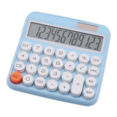 GENIE 612 B Calculadora de Escritorio de 12 dígitos con Doble Potencia (Solar y batería), Color Azul
