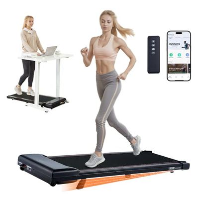 VEVOR Walking Pad loopband onder het bureau, loopband om te werken, functionerende loopband met 120 kg draagkracht, draagbare pad met 2,5 pk, afstandsbediening, led-display, 1-6 km/u instelbaar