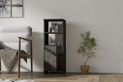 Hanah Home Stijlvol antraciet boekenplank, 33,2 x 91,8 x 31,4 cm, 100% melamine gecoat particle board, 18 mm dik, wandmontage, meerdere planken, extra opslag