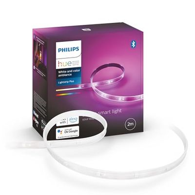 Philips Hue White & Color Ambiance Striscia Plus V4 base da 2 m, dimmerabile, RGB, controllabile tramite app, compatibile con Amazon Alexa (Echo, Echo Dot)