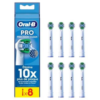 Oral-B Pro Precision Clean Brossettes pour Brosse à dents électriques, Pack De 8 Unités