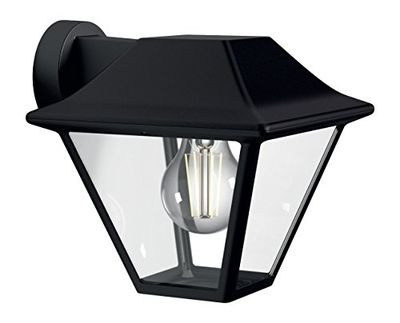 Philips myGarden Aplique Candeeiro de parede de 60 W, alumínio, IP44, para jardim e pátio, casco E27, cor preta