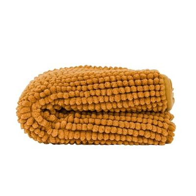 TRAMAS+ Tapis Shaggy 50x80 cm, Ultra Doux, Absorbant, Antidérapant, Idéal pour la Salle de Bain, la Chambre ou Le Salon, Velouté et Toucher Confortable -Ocre
