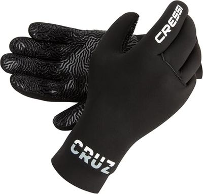 Cressi Cruz Gloves XL/5, Neopren Dykhandskar Svart 3 mm Anti Slip Palm System Unisex Vuxen