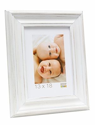 Deknudt Cadres Photo, Résine, Blanc, 13 x18 cm