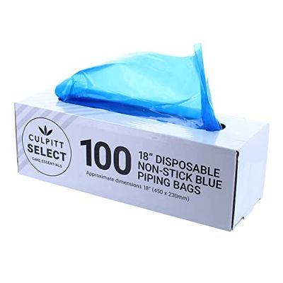 Culpitt Select Disposable Piping Bags 18", Non-Stick Pastry Bags for Cake Making, Decorating, Icing, Buttercream, 450 x 230 mm, Pack of 100