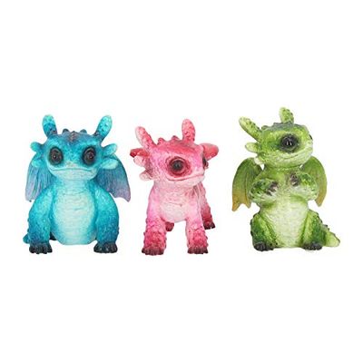 Nemesis Now - Figura decorativa (3 unidades, 8 cm), design de dragão pequeno, multicolorido