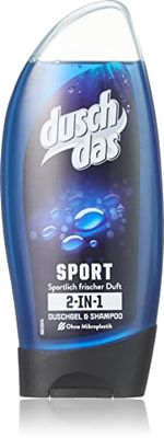 Duschdas 2-in-1 douchegel en shampoo Sport met sportieve, frisse geur dermatologisch getest, 250 ml (1 stuk)