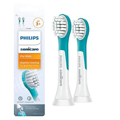 Philips Sonicare For Kids HX6032 - Set de 2 cabezales mini para cepillo de dientes, a partir de los 4 años