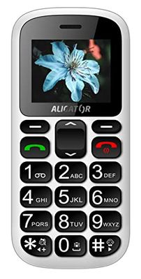 ALIGATOR Senioren grote toetsen mobiele telefoon AZA321WT met 1,8" kleurendisplay, SOS-knop en lokalisatie, kleur wit 122x55x14 mm