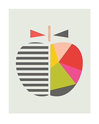 Konstgruppen liten design Haus (geometriskt äppel) – konsttryck 40 x 50 cm, papper, flerfärgad, 40 x 50 x 0,5 cm