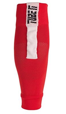 Uhlsport Tube It Sleeve média sem tornozeleira, homem, vermelho/branco, 37-40