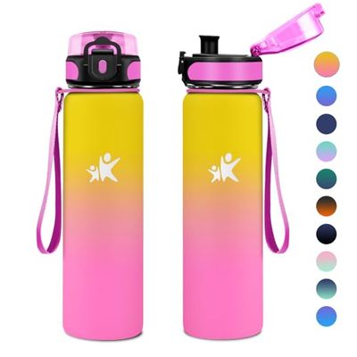 KollyKolla Borraccia Acciaio Inox 1L, Bottiglia Termica, Bottiglia Termica Riutilizzabile, Facile da Aprire, a Prova di Perdite, senza BPA, Borraccia per Campeggio, Scuola, Gimnasio, Sport