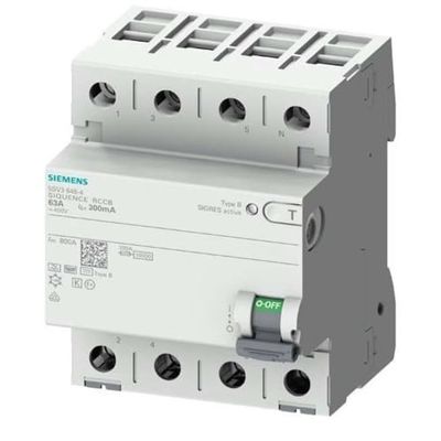 Siemens 5SV33424 5SV3342-4 - Interruttore a corrente residua B 4 poli, 25 A, 0,03 A, 400 V