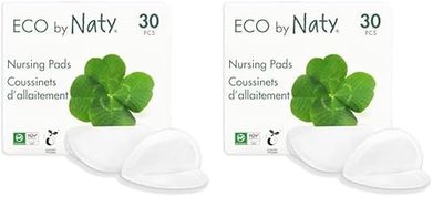 Eco by Naty Nursing Pads – Nipple Pads for Breastfeeding Mothers, Perfect for Pregnancy and Postpartum, Compostable and Plant-Based Materials (30 Count) (Pack of 2)